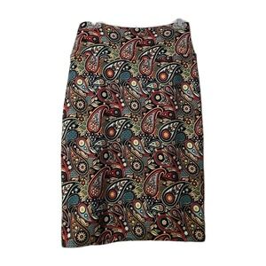 Paisley Print Stretch Pencil Skirt Size Small Lularoe Cassie